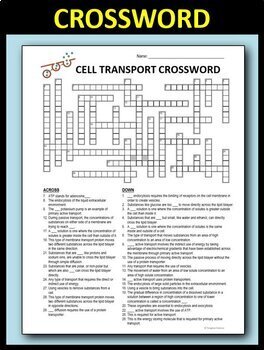 Cell Transport Crossword {Editable} by Tangstar Science TpT