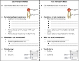 Cell Transport Notes and Foldables (Active and Passive Tra