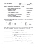 Cell Transport Quiz (middle school life science)