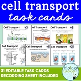 Cell Transport Task Cards- supports distance learning