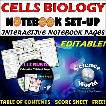 Preview of Cells Unit Notebook Set-Up | Biology Life Science Middle School