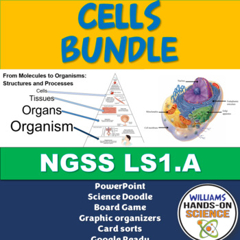 Preview of Cells Bundle NGSS LS1.A  Structure Function Print or Digital 