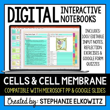 Preview of Cells & Cell Membrane Digital Interactive Notebook | Google & Microsoft