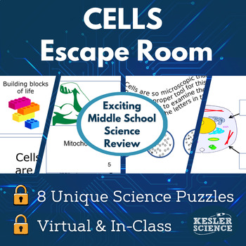 Preview of Cells Escape Room - 6th 7th 8th Grade Science Review Activity