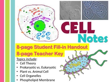 Preview of Cells Lecture Notes Handout for Biology Life Science