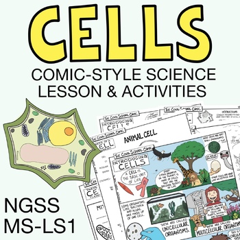 Preview of Plant and Animal Cells Diagram & Labeling Parts of a Cell Worksheet & Activities