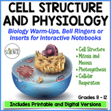 Cells, Mitosis, Photosynthesis, Respiration Warm Ups | Printable and Digital