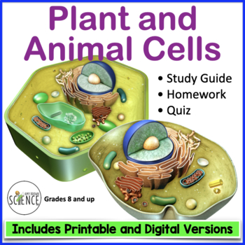 Plant Animal Cells Quiz Or Study Guide Printable And Digital Distance Learning