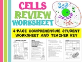 Cells Review Worksheet for Biology Life Science