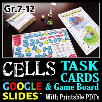 Preview of Cells Task Cards & Game Board | Printable PDFs, Google Slides, Distance Learning