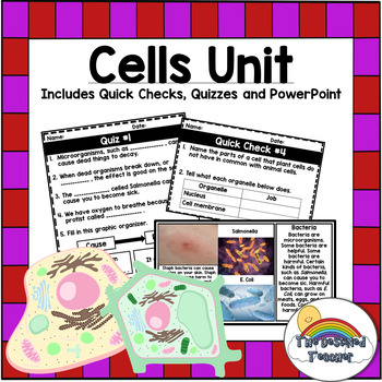 Cells Unit BUNDLE | Animal and Plant Cells PowerPoint, Exit Ticket & Quizzes