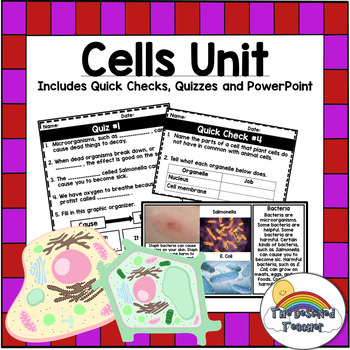 Preview of Cells Unit BUNDLE | Animal and Plant Cells PowerPoint, Exit Ticket & Quizzes