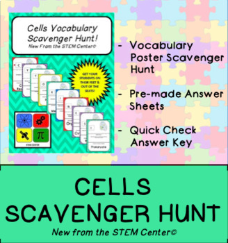 Preview of Cells Vocabulary Scavenger Hunt Game