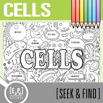 Preview of Cells Vocabulary Search Activity | Seek and Find Science Doodle