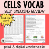 Cells Vocabulary Review Wordsearch