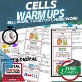 Cells Warm Ups & Bell Ringers, NGSS, Print & Digital Dista