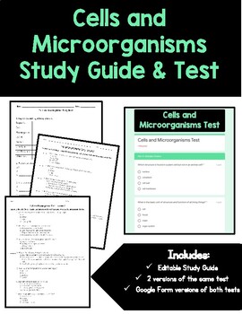 Preview of Cells and Microorganisms Study Guide and Test