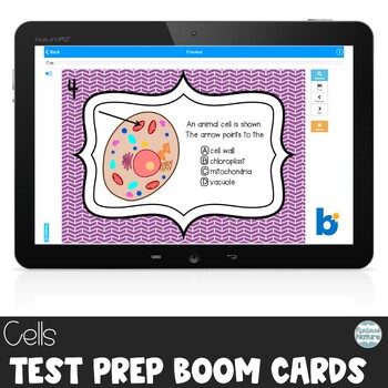 Preview of Cells and Organelles - Science Test Prep Boom Cards