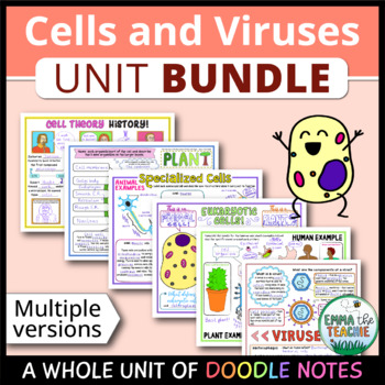 Preview of Cells and Viruses Unit - Doodle Notes BUNDLE