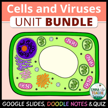 Preview of Cells Unit - Google Slides Activities, Doodle Notes and Quiz BUNDLE
