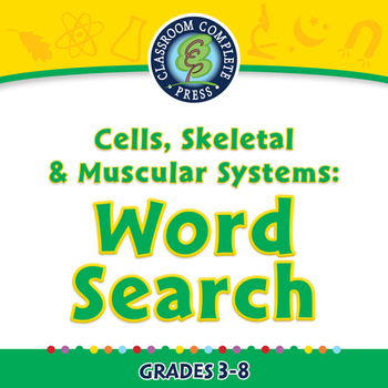 Preview of Cells,Skeletal & Muscular Systems: Word Search - NOTEBOOK Gr. 3-8
