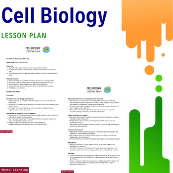 Preview of Cellular Explorations: Comprehensive Cell Biology Lesson Plan