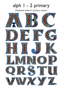 Preview of Celtic Alphabet Letters 1-2 Primary Colors