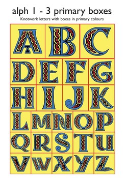 Preview of Celtic Alphabet Letters 1-3  Primary Colors in Boxes