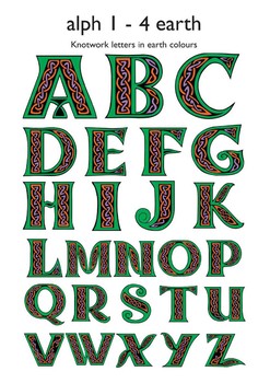 Preview of Celtic Alphabet Letters 1-4  Earth Colors