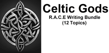 Preview of Celtic Gods R.A.C.E Writing Worksheet Bundle (12 Topics)