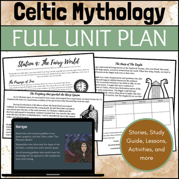Preview of Celtic/Irish Mythology FULL UNIT PLAN. Stories, Activities, Assessments