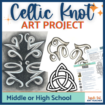 Preview of Celtic Knot Drawing Middle or High School Art Lesson: Saint Patricks Day