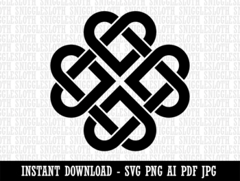 Preview of Celtic Shamrock Knot Silhouette Clipart Instant Digital Download