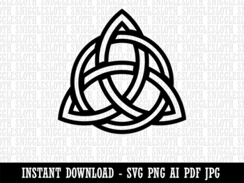 Preview of Celtic Triquetra Knot Outline Clipart Instant Digital Download