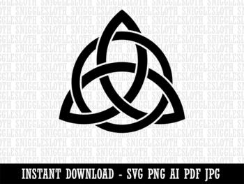 Preview of Celtic Triquetra Knot Silhouette Clipart Instant Digital Download