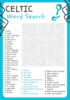 Celtic Word Search Puzzle Worksheets Ancient History No Prep Activity