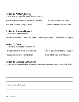 Preview of Cendrillon ~ Language Arts Workbook ~ 4th Grade