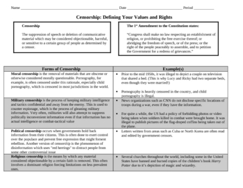 Preview of Censorship Activity and Discussion Guide