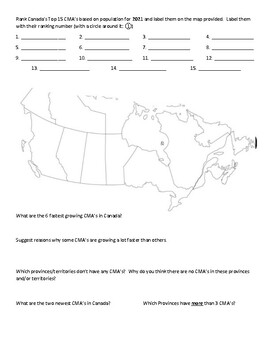 Census Metropolitan Areas - CGC1D by The Weather Up There | TPT