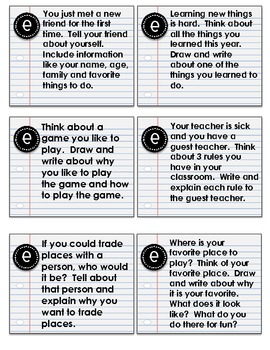 Center Jar Common Core Writing Prompts for the 4 Types of Writing- Primary