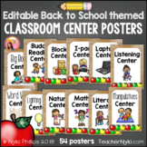 Center Labels - 54 Editable Poster Sized Classroom Labels 