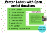 Center Labels with Open-Ended Question Prompts and Pictures