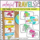 Center Rotation Chart | EDITABLE | Literacy Centers- Color