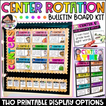 Preview of Center Rotation Chart | Center Signs | Back to School Bulletin Board