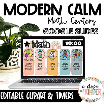 Preview of Center Rotation Slides For Math - Google Slides | MODERN CALM