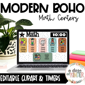 Preview of Center Rotation Slides For Math - Powerpoint | BOHO