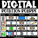 Digital Center Rotation Slides with Timers Reading Writing Math