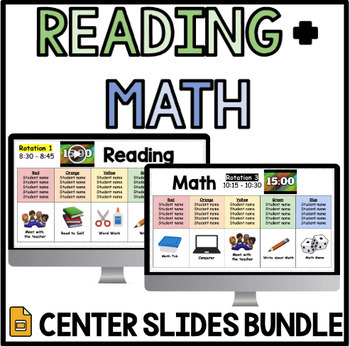 Preview of Center Rotations Slides | Literacy Centers | Math Centers