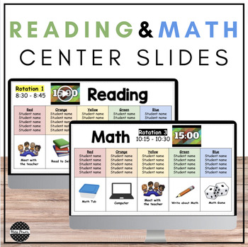 Preview of Center Rotation Slides | Literacy Centers | Math Centers | Daily Slides