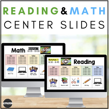 Preview of Center Rotation Slides | Literacy Centers | Math Centers | Daily Slides